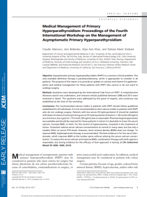 Medical Management of Primary Hyperparathyroidism: Proceedings of the Fourth International Workshop on the Management of Asymptomatic Primary Hyperparathyroidism